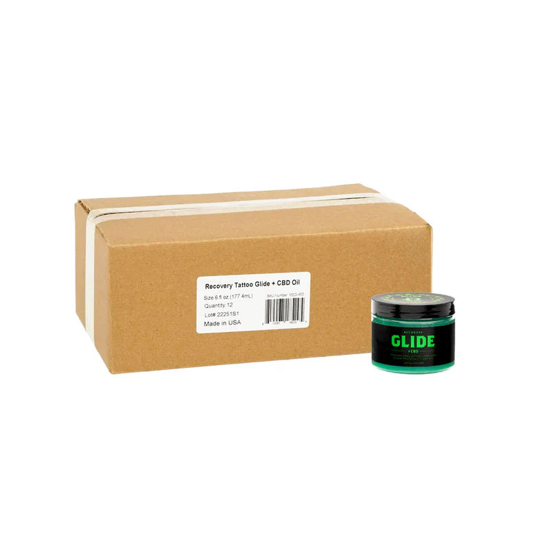 Recovery Tattoo Glide + CBD — 6 fl oz Jar — Single or Case of 12