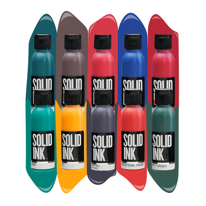 10 Color Old Pigments Set — Solid Ink — 2oz Bottles