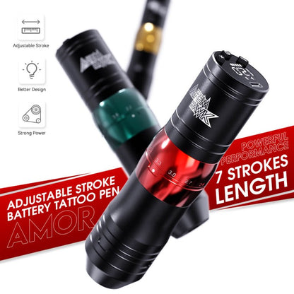Dragonhawk Wireless Tattoo Machine Pen with Adjustable 2.4-4.2mm Strokes | Amor