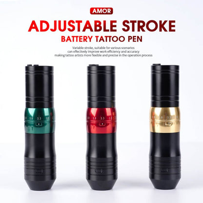 Dragonhawk Wireless Tattoo Machine Pen with Adjustable 2.4-4.2mm Strokes | Amor