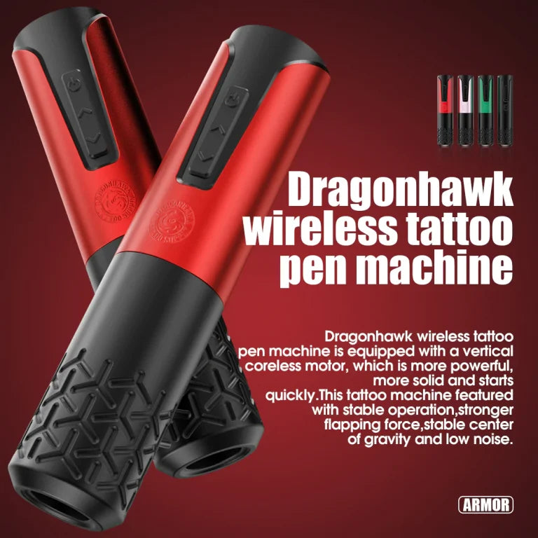 Dragonhawk Wireless Tattoo Machine Rotary Pen with Replaceable Batteries | Armor