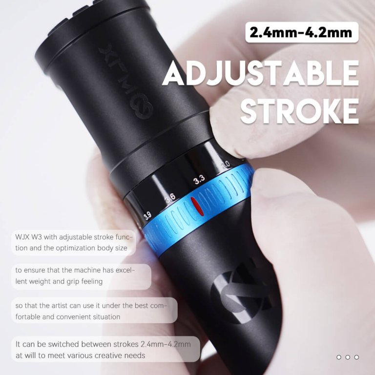 Dragonhawk Wireless Tattoo Pen Machine 2.4-4.2MM Strokes Fast Charging | WJX W3