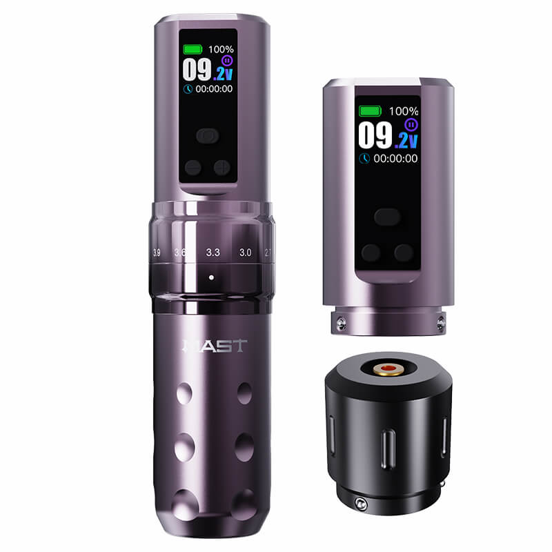 Dragonhawk Wireless Tattoo Pen Machine 2.4-4.2MM Strokes Length | Mast Fold 2 Pro (2 Batteries ver.)