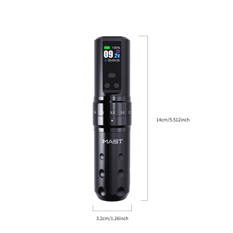 Dragonhawk Wireless Tattoo Pen Machine 2.4-4.2MM Strokes Length | Mast Fold 2 Pro (2 Batteries ver.)