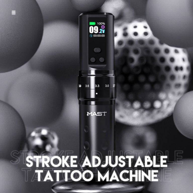 Dragonhawk Wireless Tattoo Pen Machine 2.4-4.2MM Strokes Length | Mast Fold 2 Pro (2 Batteries ver.)