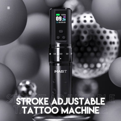 Dragonhawk Wireless Tattoo Pen Machine 2.4-4.2MM Strokes Length | Mast Fold 2 Pro (2 Batteries ver.)