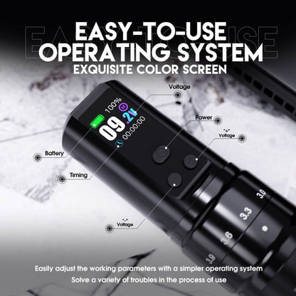 Dragonhawk Wireless Tattoo Pen Machine 2.4-4.2MM Strokes Length | Mast Fold 2 Pro (2 Batteries ver.)