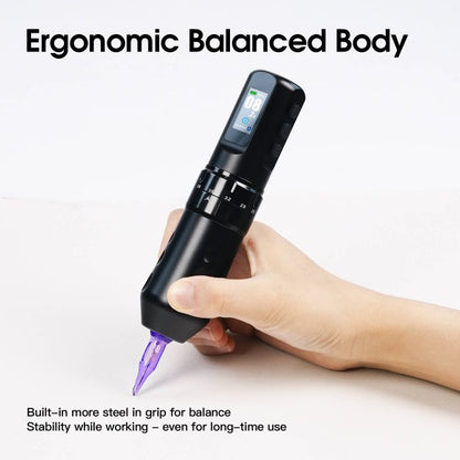 Dragonhawk Wireless Tattoo Pen Machine 2.5-4.5MM Strokes Length | Mast Flip 4 Pro ( With RCA Adapter)