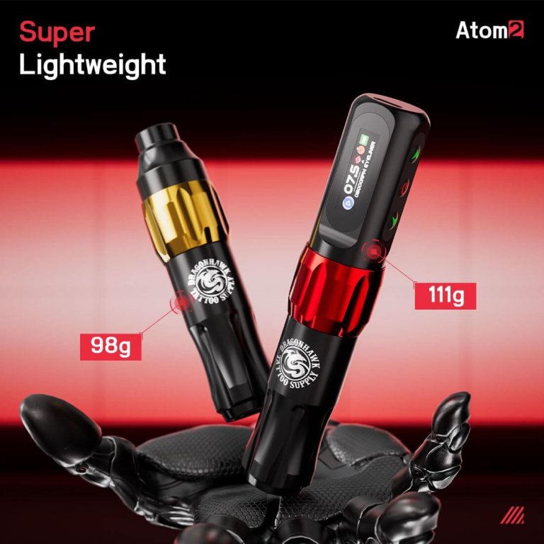 Dragonhawk Wireless Tattoo Pen Machine 2.8 MM Stroke | Atom 2