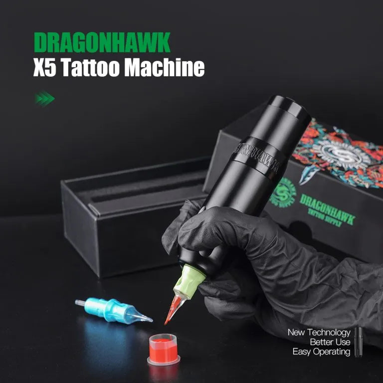 Dragonhawk Wireless Tattoo Pen Machine Brushless Motor with 4.0MM Strokes | X5