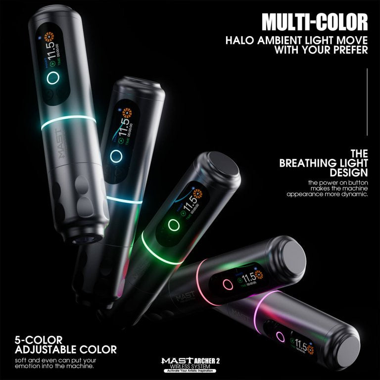 Dragonhawk Wireless Tattoo Pen Machine with 3.5MM Stroke Brushless Motor Color Screen | Mast Archer 2