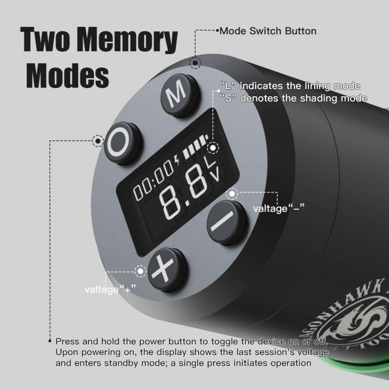 Dragonhawk Wireless Tattoo Pen Machine with 3.5MM Stroke | Styler