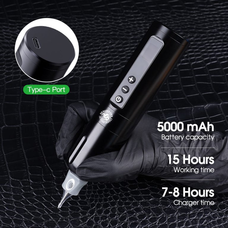 Dragonhawk Wireless Tattoo Pen Machine with 3.5MM stroke Brushless Motor 5000mAh | X10