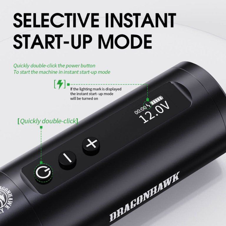 Dragonhawk Wireless Tattoo Pen Machine with 3.5MM stroke Brushless Motor 5000mAh | X10