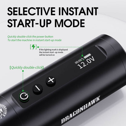 Dragonhawk Wireless Tattoo Pen Machine with 3.5MM stroke Brushless Motor 5000mAh | X10