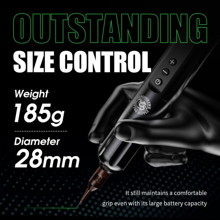 Dragonhawk Wireless Tattoo Pen Machine with 3.5MM stroke Mcore Brushless Motor 3400mAh | X9