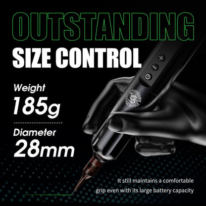 Dragonhawk Wireless Tattoo Pen Machine with 3.5MM stroke Mcore Brushless Motor 3400mAh | X9