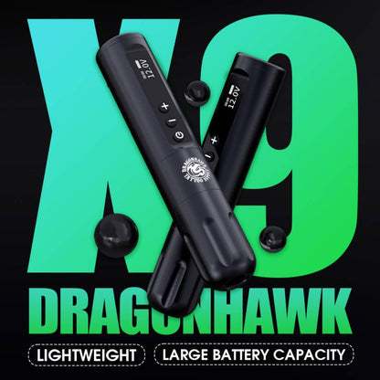 Dragonhawk Wireless Tattoo Pen Machine with 3.5MM stroke Mcore Brushless Motor 3400mAh | X9