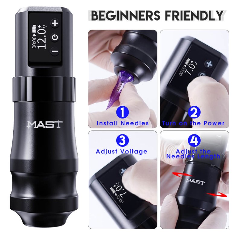 Dragonhawk Wireless Tattoo Pen Machine with 3.6MM Stroke Fast-Charging | Mast Mini
