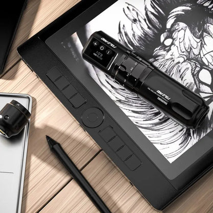 Dragonhawk Wireless Tattoo Pen Machine with 7 Stroke Lengths | Fold Pro (2 Batteries ver.)
