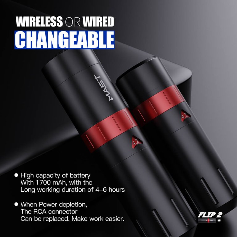 Dragonhawk Wireless Tattoo Pen Machine with 7 Strokes Rechangeable | Mast Flip 2