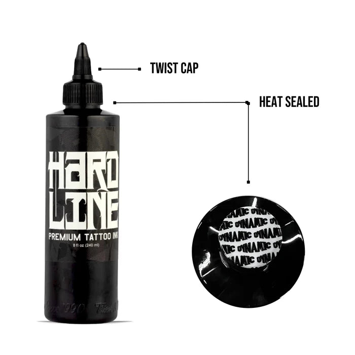 Dynamic Black Hardline Tattoo Ink — 8oz Bottle