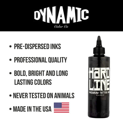 Dynamic Black Hardline Tattoo Ink — 8oz Bottle