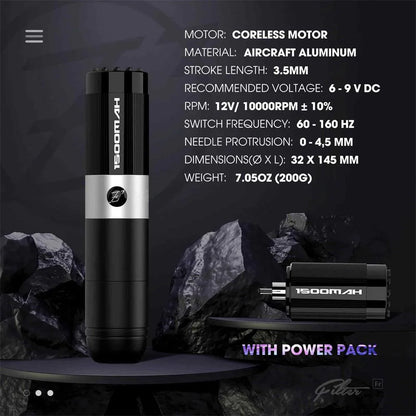 EZ Filter Freedom Wireless Battery Tattoo Pen Machine