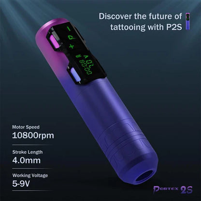 EZ Portex Generation 2S (P2S) 4.0mm Wireless Battery Tattoo Pen Machine Gradient Color