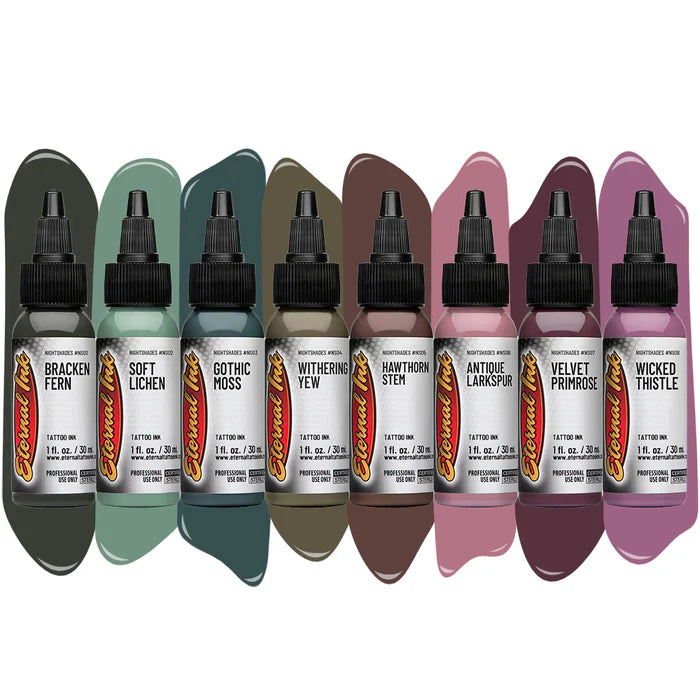 Eternal Tattoo Ink — 1oz —Gia Rose Nightshades Set of 8 Bottles