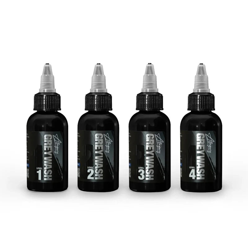 Greywash Set of 4 — Allegory Premium Tattoo Ink — Pick Size