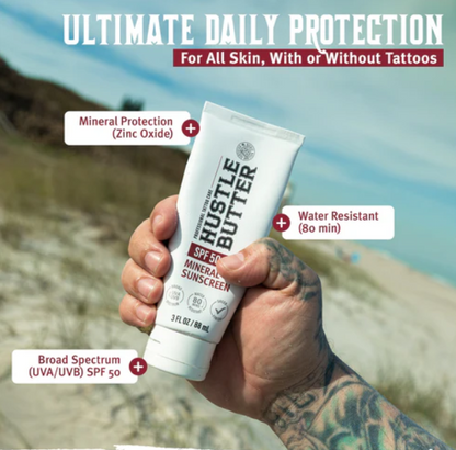 Hustle Butter Mineral Sunscreen Lotion — SPF 50 — Single or Case of 12