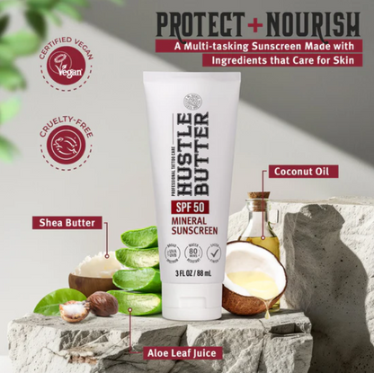 Hustle Butter Mineral Sunscreen Lotion — SPF 50 — Single or Case of 12