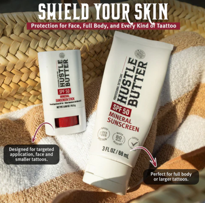 Hustle Butter Mineral Sunscreen Stick — SPF 50 — Single or Case of 12