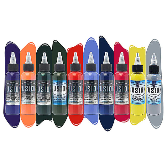 Jeff Gogue 10-Color Palette Signature Set — Fusion Tattoo Ink — 1oz