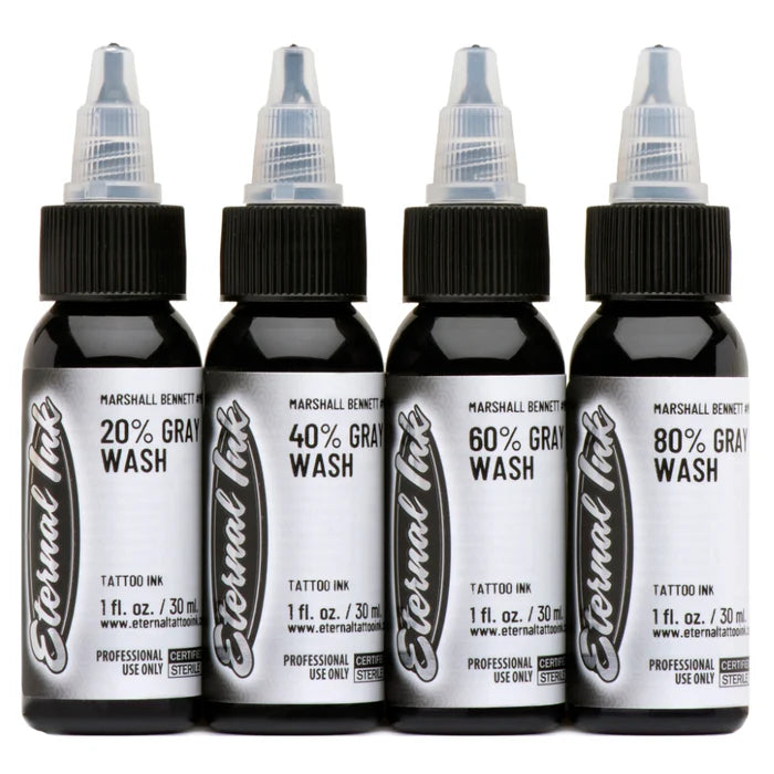 Eternal Tattoo Ink - Marshall Bennett Gray Wash Set of 4