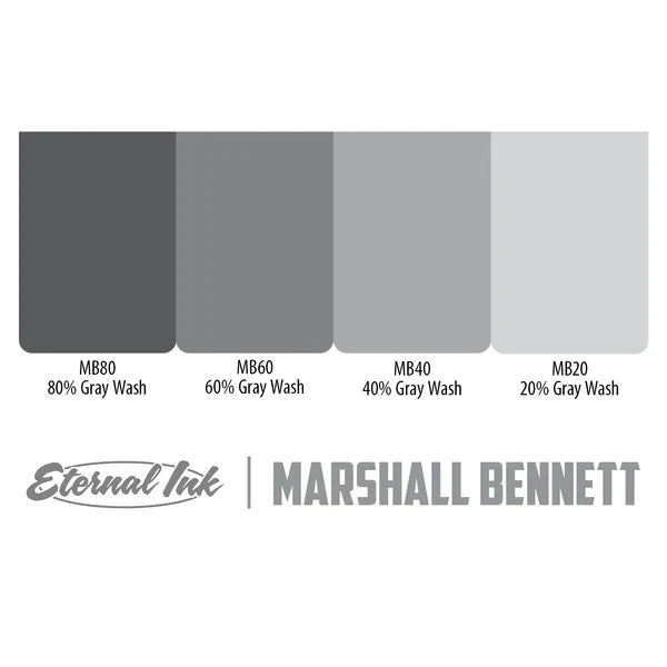 Eternal Tattoo Ink - Marshall Bennett Gray Wash Set of 4