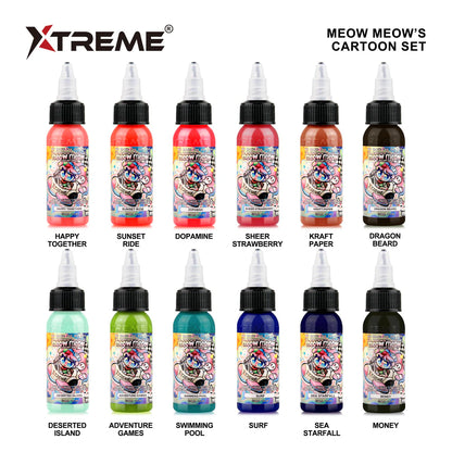 Meow Meow Cartoon Set | Signature Tattoo Ink Colors @ffpmiao