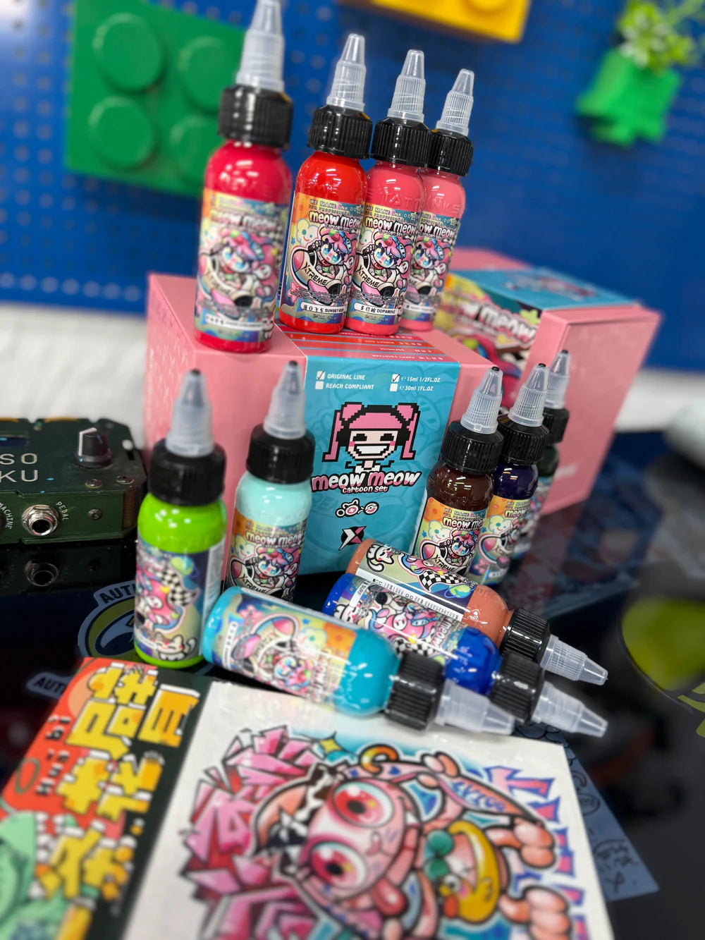 Meow Meow Cartoon Set | Signature Tattoo Ink Colors @ffpmiao