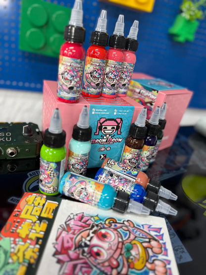 Meow Meow Cartoon Set | Signature Tattoo Ink Colors @ffpmiao