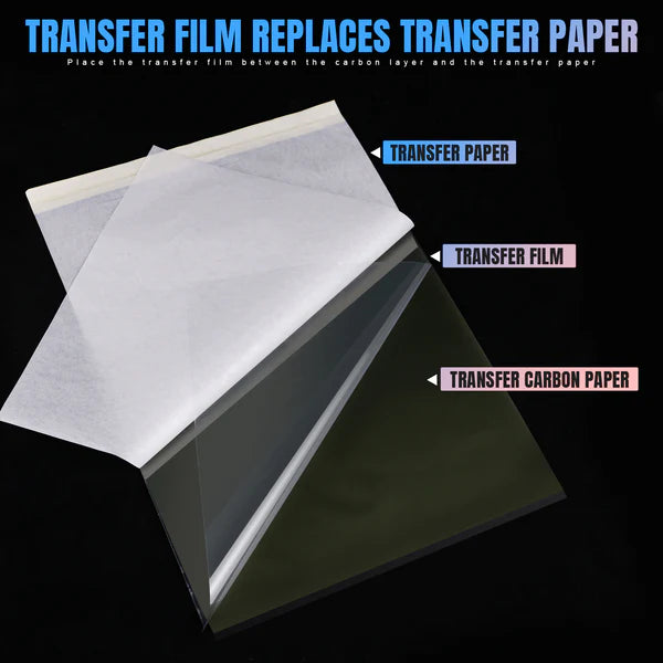 OZER HD Tattoo Transfer Paper - Premium Transparent Template Paper Effortlessly Transfer Tattoos Compatible with Tattoo Supplies Suitable for Beginners and Professionals
