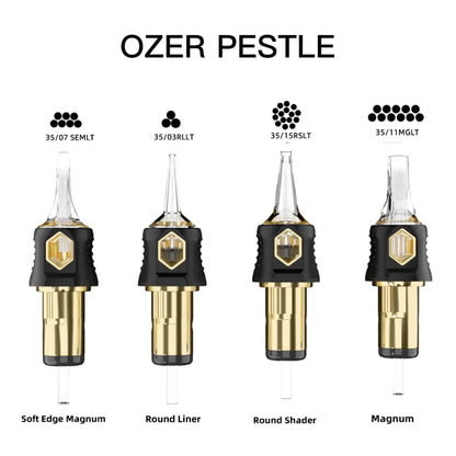 OZER Professional Tattoo Cartridge Needles, 20-Pack Medical-grade disposable tattoo needles suitable for all tattooing procedures