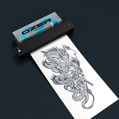 OZER Single-Roll Tattoo Paper Tattoo Template Paper Portable and Easy to Carry Full-Size Compatible Clear Printing for Long and Short Designs Cuttable