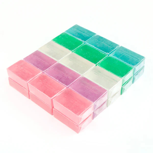 OZER Tattoo Care Soap Set - 5 Fragrances (Cucumber \ Clear Candy \ Blue Mint \ Pink Strawberry \ Purple Grape), 50g per bar, suitable for post-tattoo care and skin cleansing
