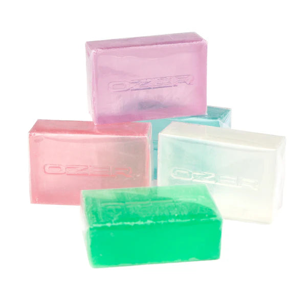 OZER Tattoo Care Soap Set - 5 Fragrances (Cucumber \ Clear Candy \ Blue Mint \ Pink Strawberry \ Purple Grape), 50g per bar, suitable for post-tattoo care and skin cleansing