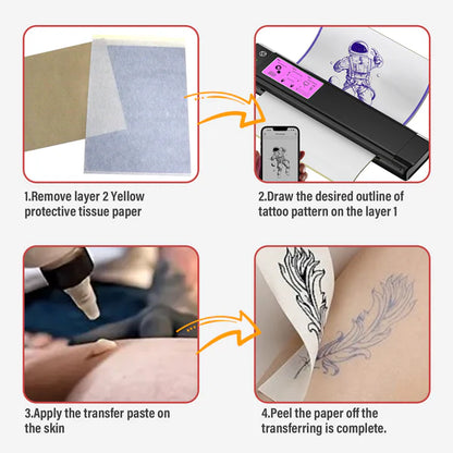 OZER Tattoo Transfer Paper 25 sheets or 100 sheets Optional tattoo template paper A4 size Thermal printer template paper For tattoo artists