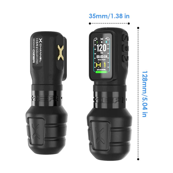 OZER Wireless Tattoo Pen Features a powerful motor and OLED multifunction display 3.5mm 4.2mm 5.0mm 3 fixed stroke lengths available Designed specifically for professional artists