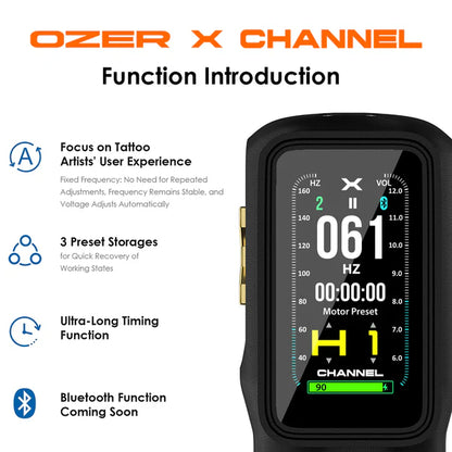 OZER Wireless Tattoo Pen Features a powerful motor and OLED multifunction display 3.5mm 4.2mm 5.0mm 3 fixed stroke lengths available Designed specifically for professional artists