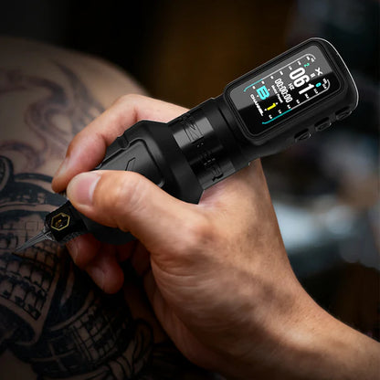 OZER Wireless Tattoo Pen Features a powerful motor and OLED multifunction display 3.5mm 4.2mm 5.0mm 3 fixed stroke lengths available Designed specifically for professional artists