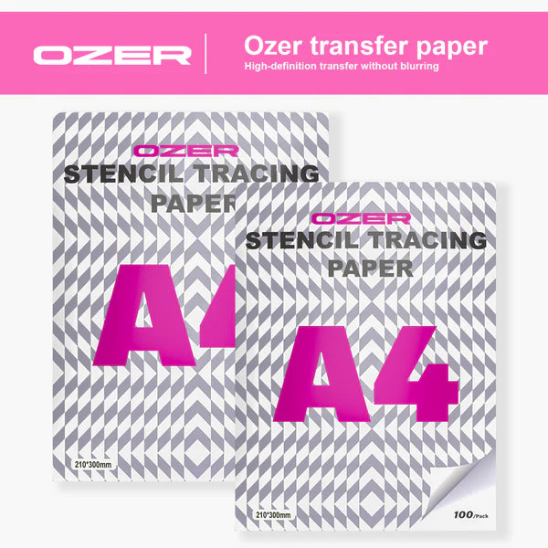 OZER X Dedicated Template Paper 100 Sheets of Premium Tattoo Transfer Paper A4-sized transfer paper for crisp designs, ideal for tattoo artists